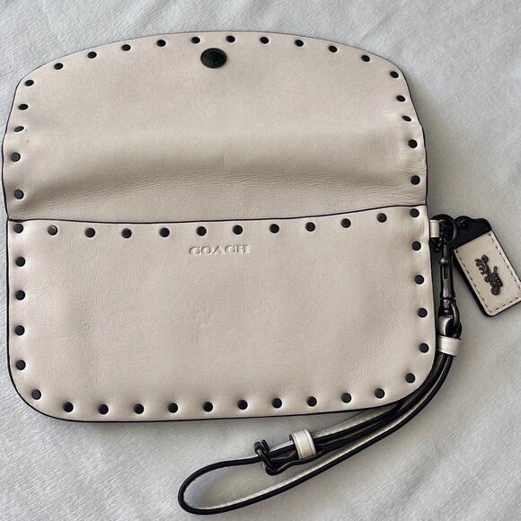 Coach Chalk/White 1941 Clutch Bag With Rivets - Picture 9 of 9